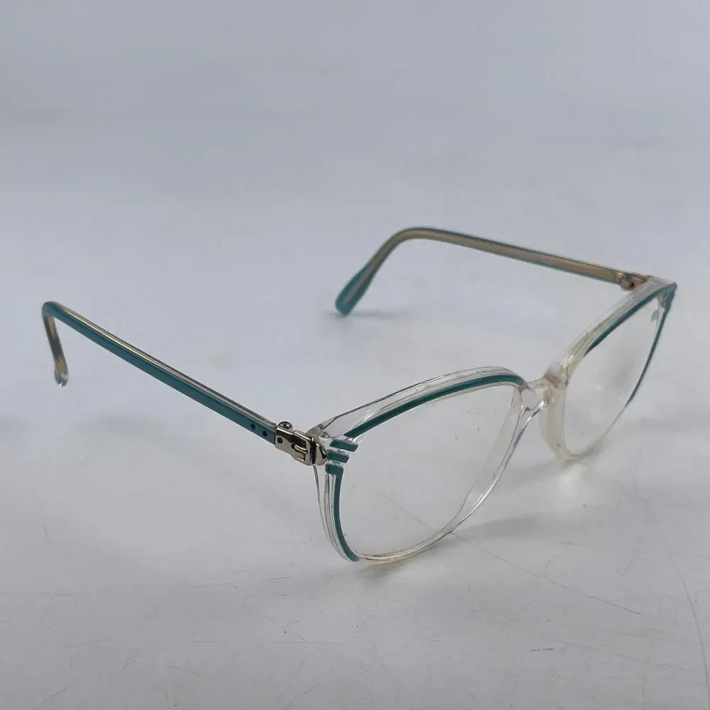 Grasset Bijou Women Eyeglasses Frame Clear Blue Plastic Cat Eye Full Rim 57-17mm